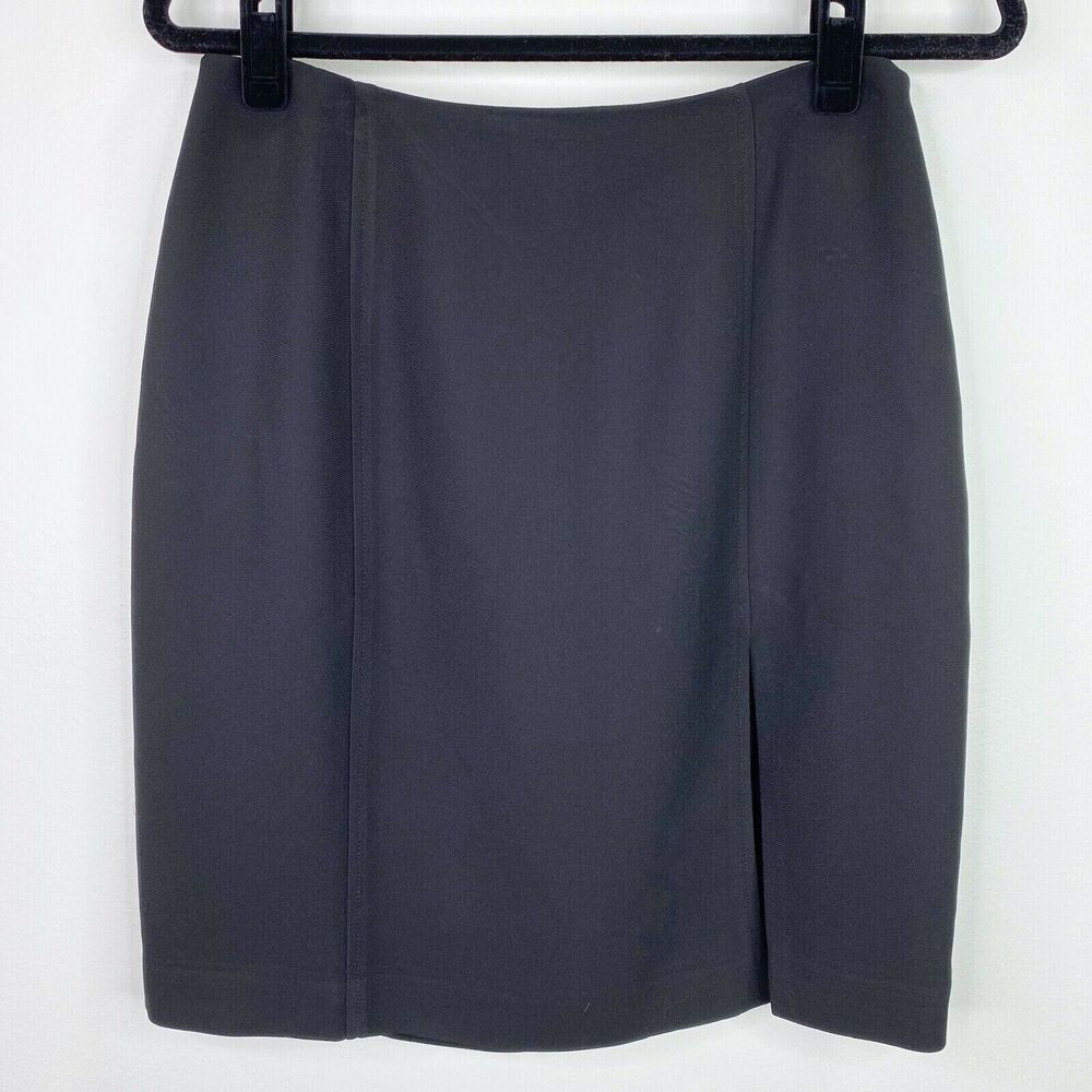International Concepts INC Solid Black Short Lined Pencil Skirt Size 8 Womens